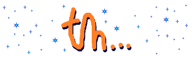 simple pixel banner of the letters t and h over a starry background